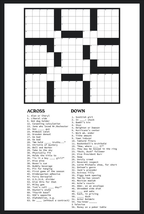 Large Print Easy Crossword Puzzles - 10 Free PDF Printables | Printablee