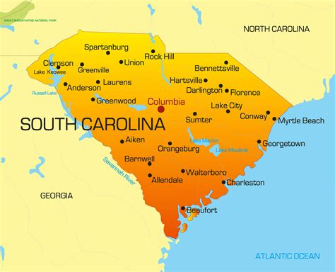 South Carolina Map - Guide of the World