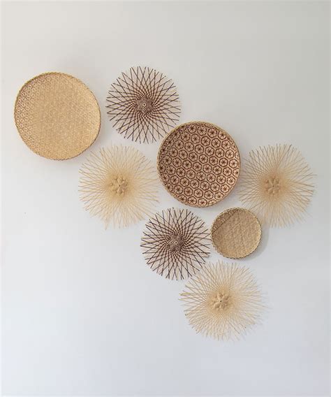 FLARE - Set of 8 Handwoven Bamboo Basket Wall Decor