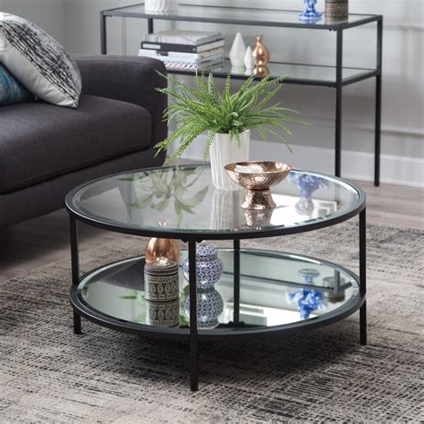 Glass Metal Coffee Table Round - CK8740 Jaymes Southern Enterprises ...