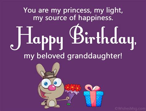 Happy Birthday Wishes for Granddaughter - WishesMsg