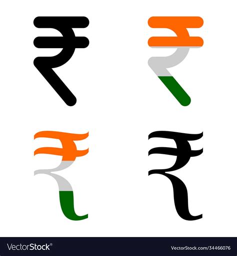 Indian rupee currency symbol set inr money icon Vector Image