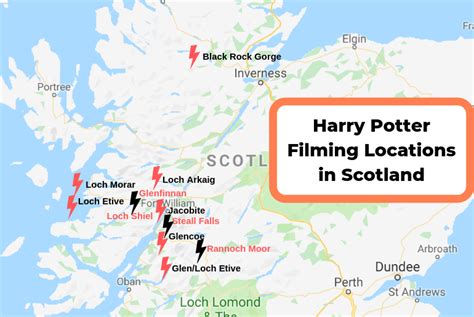 Harry Potter Filming Locations in Scotland Map | Harry potter filming ...