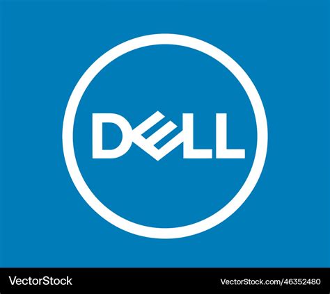 Dell logo brand computer symbol blue and white Vector Image