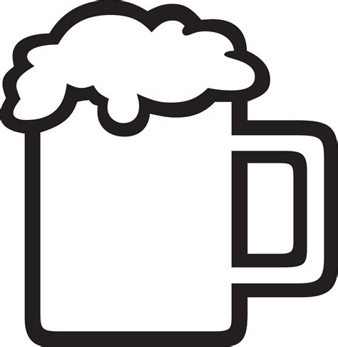 Beer Wine Food Design Foamy Beer Mug Outline Custom Beer ... - ClipArt ...