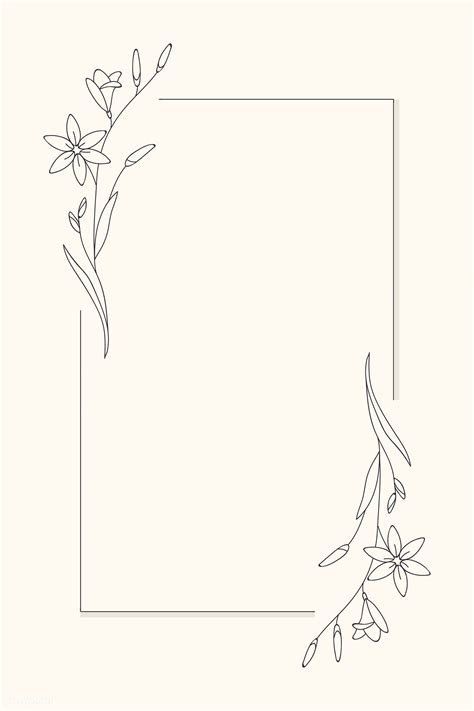 Hand drawn flower frame background