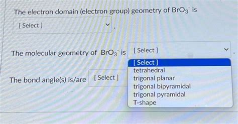 Solved The electron domain (electron group) geometry of | Chegg.com