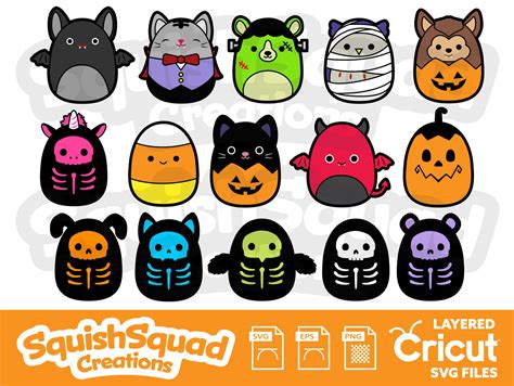 Squishmallow Halloween Squad bundle collection File SVG a - Etsy Italia