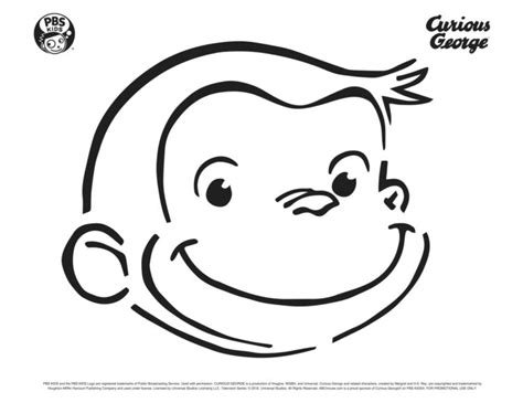 Curious George Face Pumpkin Carving Stencil |… | PBS KIDS for Parents