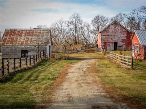 Farmer's Lane - Fall Red Barn Photo, Country Decor, Wall Art, Old Barn ...