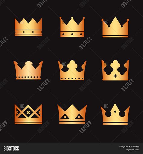 Gold Crowns Black Vector & Photo (Free Trial) | Bigstock