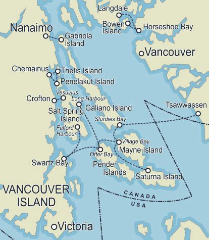 Map of BC Ferries' Southern Gulf Islands routes | Vancouver island ...