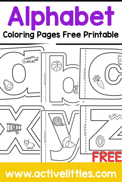 Alphabet Coloring Books Free Printable (Lowercase Version) - Active Littles