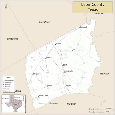 Map of Leon County, Texas - Thong Thai Real