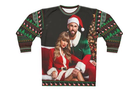 Exclusive | Taylor Swift & Travis Kelce ugly Christmas sweaters warm ...