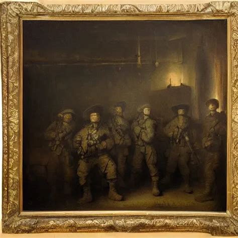 american soldiers with nightvision posing in a dark | Stable Diffusion ...