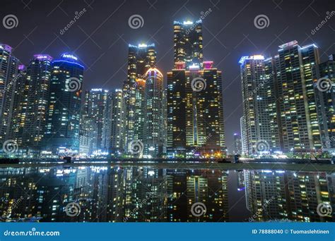 Skyscrapers at the Marine City in Busan at Night Editorial Image ...