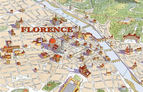 Florence Tourist Map, Florence Hotel, Map Of Florence Italy, Florence ...