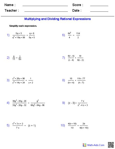 Multiplying Rational Expressions Pdf