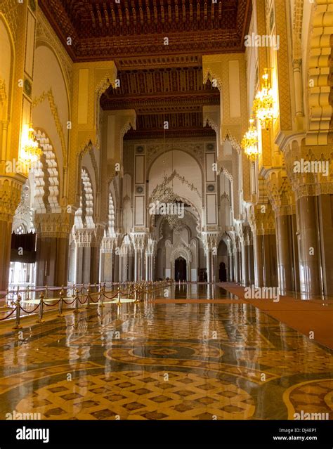 Interior of the Hassan II Mosque or Grande Mosquee Hassan II ...