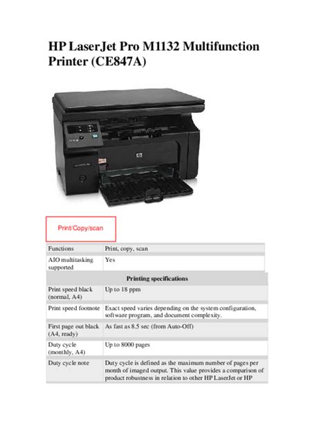 (PDF) HP LaserJet Pro M1132 Multifunction Printer (CE847A | K50 Lớp ...