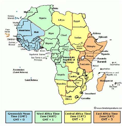 Africa Time Zones Map - Sada Wilona