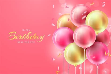 Free Vector | Realistic birthday background with balloons