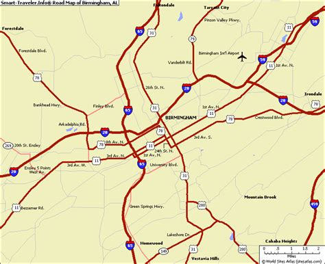 Map of Birmingham Alabama - TravelsMaps.Com