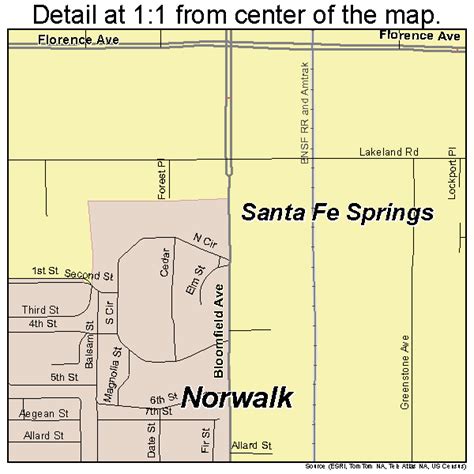 Santa Fe Springs California Street Map 0669154