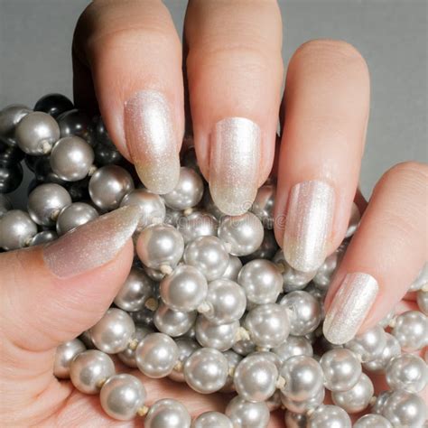 Glossy white nails stock image. Image of silver, manicure - 81479235