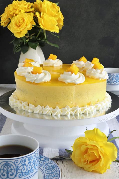 Delicious Mango Cake with Mirror Top - Foxy Folksy