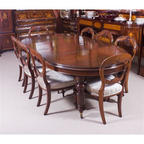 Antique Victorian Oval Dining Table & 8 antique chairs c.1870 | Antique ...