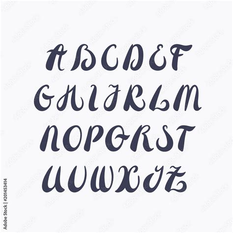 Hand written style vector lain alphabet. Calligraphy type. English ...