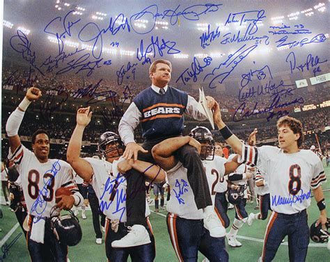 1985 Bears Team Autographed Super Bowl XX 16x20 Photo with 28 Signatures