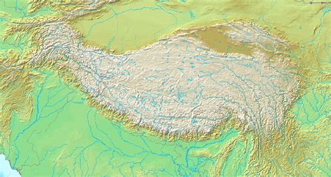 Topografic Map of Himalaya • Mapsof.net