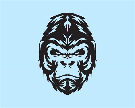 Gorilla Head Mascot. Silhouette Gorilla logo 15312678 Vector Art at ...