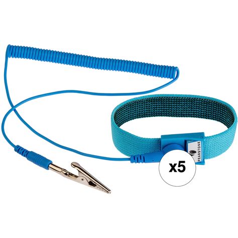 Pearstone Anti-Static Wrist Strap (6', Blue, 5-Pack) B&H Photo