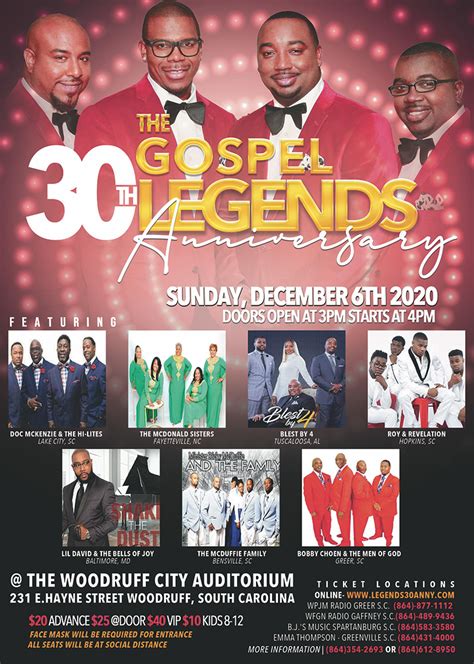 View The Gospel Legends 30th Anniversary Details