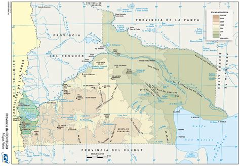 Physical map of the Province of Río Negro, Argentina | Gifex