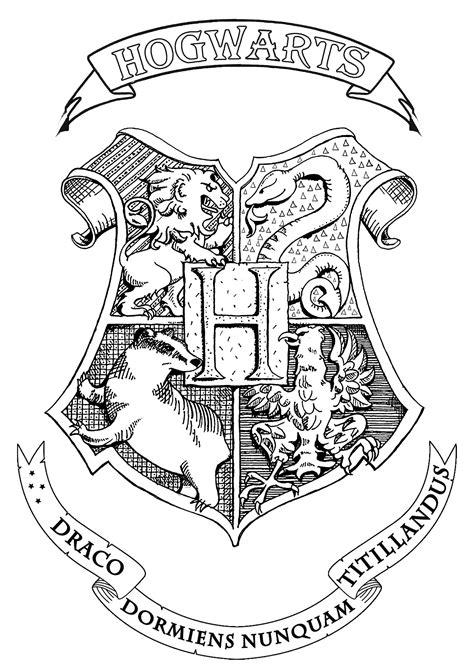 Harry potter hogwarts crest - Book & Comic Coloring Pages for Adults