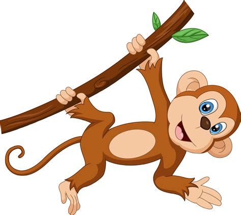 Cute little monkey cartoon on tree branch 9780776 Vector Art at Vecteezy