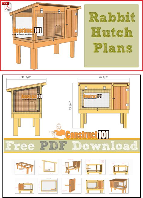 Rabbit Hutch Plans - PDF Download - Construct101