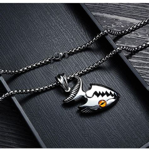 Stainless Steel Silver Shark Necklace