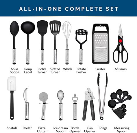 Home Hero 25pc Kitchen Utensil Set - Nylon & Stainless Steel Cooking ...