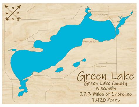 Green Lake WI Wood Map Multi-layered and Large Sized | Etsy