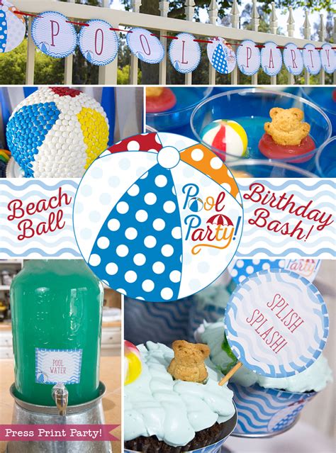 Beach Ball Pool Party Birthday Bash! - Press Print Party