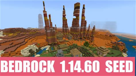 Minecraft Bedrock 1.14.60 Seed: Eroded badlands village at spawn and ...