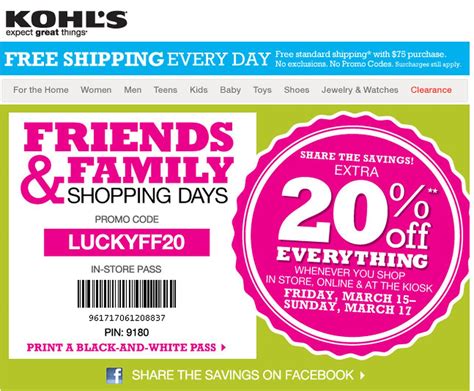 Kohl's 20% off coupon valid today - Sunday - al.com