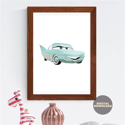 Flo Disney Cars Disney Pixar Cars Printable Art Watercolor - Etsy