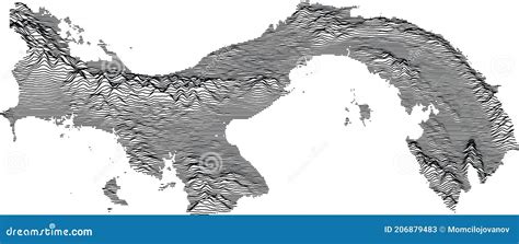 Topographic map of Panama stock vector. Illustration of border - 206879483